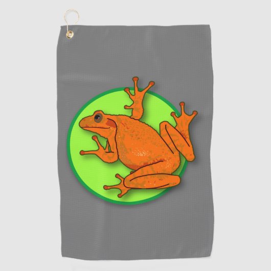 Orange Frosch Golf Handtuch (Vorderseite)