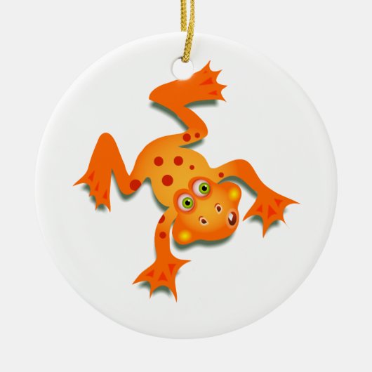 Orange Frosch Keramikornament (Vorne)