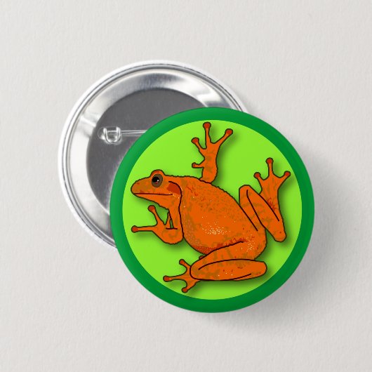 Orange Frosch Round Button (Vorne & Hinten)