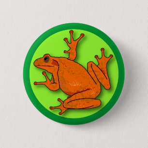 Orange Frosch Round Button