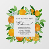 Orange Frucht Blume Sommer Blumenladen botanischer Fensteraufkleber (Blatt)