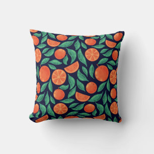 Orange Frucht: Farbige Nahtlose Vintage Kissen
