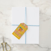 Orange Frucht Geburtstag Grün Geschenkanhänger (Mit Garn)