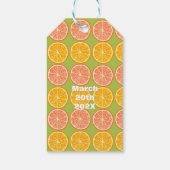 Orange Frucht Geburtstag Grün Geschenkanhänger (Rückseite)
