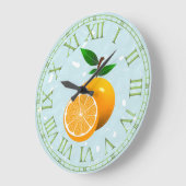 Orange Frucht Große Wanduhr (Winkel)