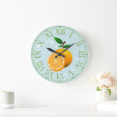 Orange Frucht Große Wanduhr (Zuhause)