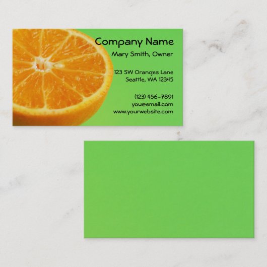 Orange Frucht-halbe Scheibe Visitenkarte (Vorne/Hinten)