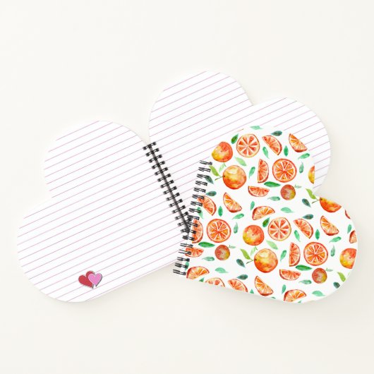 Orange Frucht Niedlich Wasserfarbe Süße Zitrusfrüc Notizblock (Innenseite)