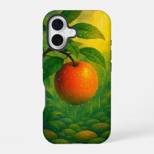 Orange Frucht Regen Natur iPhone 16 Hülle