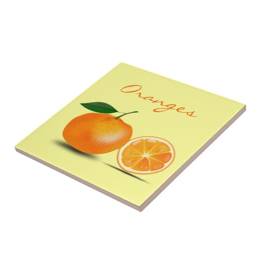 Orange Frucht-Scheibe-einfache klassische Fliese (Seite)