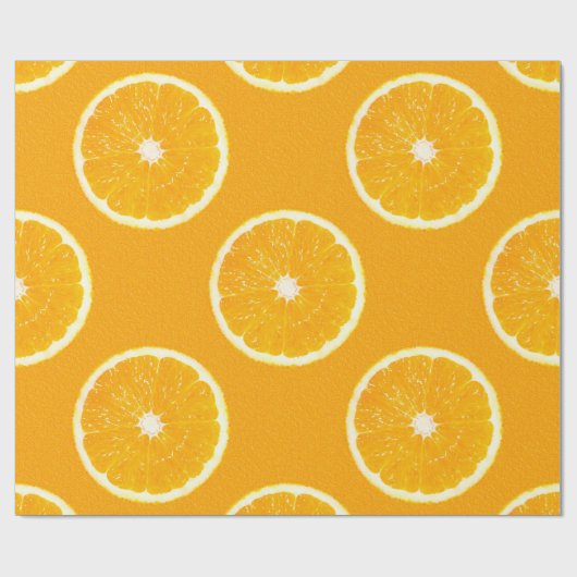 Orange Frucht-Scheibe Geschenkpapier (Flach)