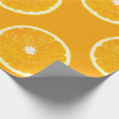 Orange Frucht-Scheibe Geschenkpapier (Ecke)
