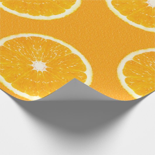 Orange Frucht-Scheibe Geschenkpapier (Ecke)