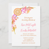 Orange Frucht Wildblume Einladung (Vorderseite)