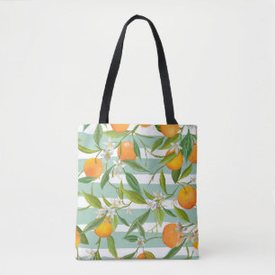 Orange Früchte Floral: Nahtloses Vintage. Tasche