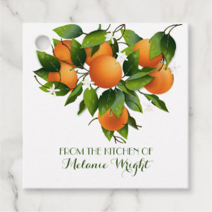 Orange Fruchtkonserven Geschenkanhänger
