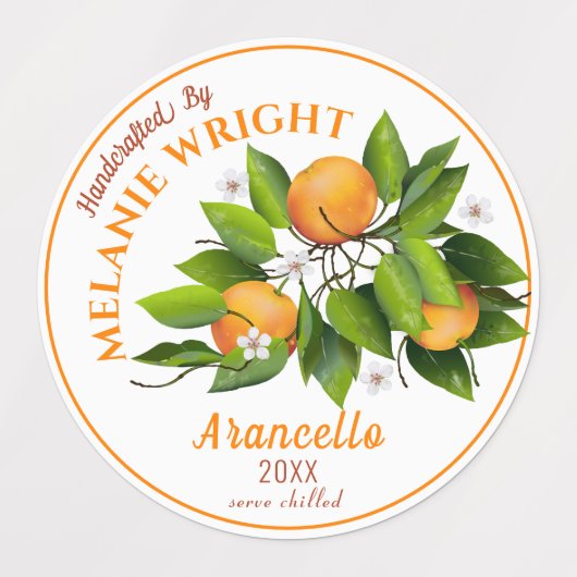Orange Fruchtkonservierung Etiketten (Design 2)