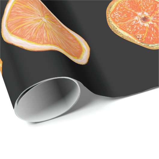 Orange Fruchtscheiben & Zimt Geschenkpapier (Rolleneckpunkt)