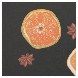 Orange Fruchtscheiben & Zimt Stoff