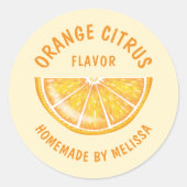 Orange Fruchtschneide kundenspezifische, hausgemac Runder Aufkleber (Vorderseite)