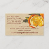 Orange Fruchtverkäufe Visitenkarte (Rückseite)