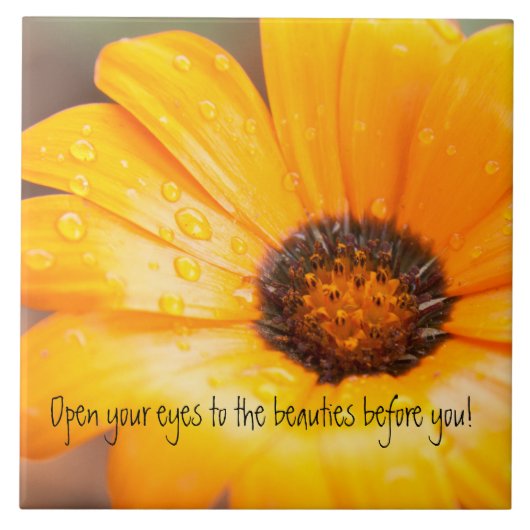 Orange Frühlings-Blitz-afrikanisches Fliese (Vorderseite)