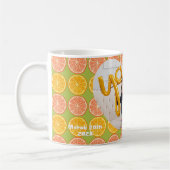 Orange Fruit Birthday Green Foto Kaffeetasse (Links)