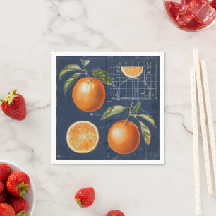 Orange Fruit Blueprint Serviette