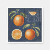 Orange Fruit Blueprint Serviette (Vorderseite)