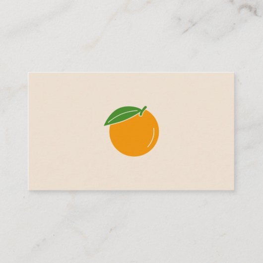 Orange Fruit Business Card Visitenkarte (Rückseite)