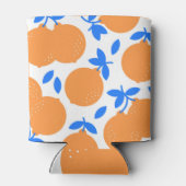 Orange Fruit: Exquisite blauweiße Muster. Dosenkühler (Rückseite)