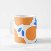 Orange Fruit: Exquisite blauweiße Muster. Kaffeetasse (Vorderseite Links)