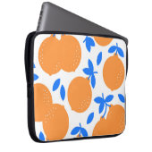 Orange Fruit: Exquisite blauweiße Muster. Laptopschutzhülle (Vorne Rechts)