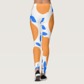 Orange Fruit: Exquisite blauweiße Muster. Leggings (Rückseite)
