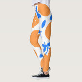 Orange Fruit: Exquisite blauweiße Muster. Leggings (Links)