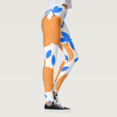 Orange Fruit: Exquisite blauweiße Muster. Leggings (Rechts)