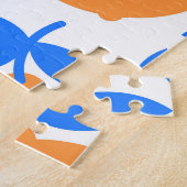 Orange Fruit: Exquisite blauweiße Muster. Puzzle (Seite)