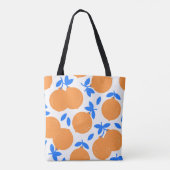 Orange Fruit: Exquisite blauweiße Muster. Tasche (Rückseite)