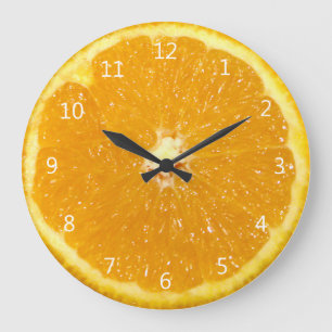 Orange Fruit Fresh Slice Große Wanduhr