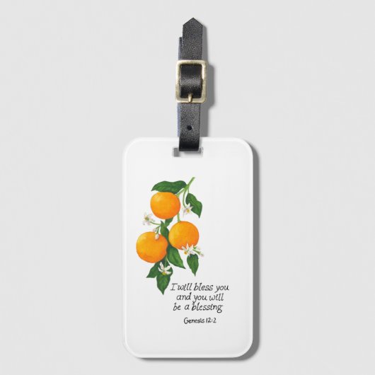 Orange Fruit Genesis 12:2 Gepäckanhänger (Vorderseite Vertikal)