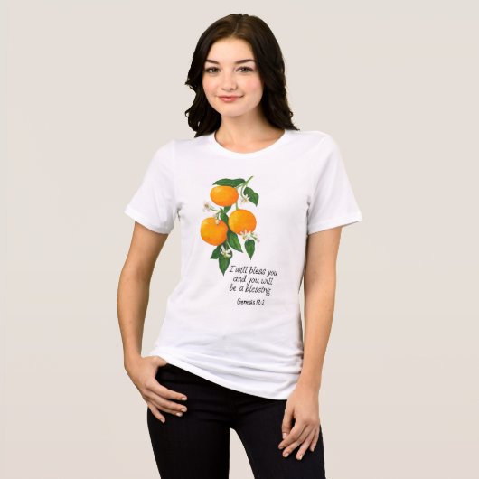 Orange Fruit Genesis 12:2 Tri-Blend Shirt (Vorderseite voll)