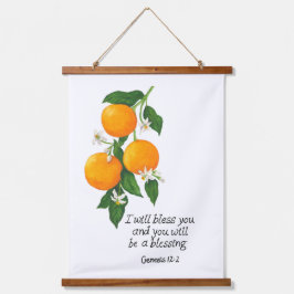 Orange Fruit Genesis 12:2 Wandteppich Mit Holzrahmen