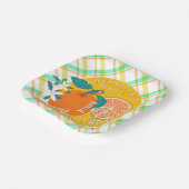 Orange Fruit Kariert Birthday Paper Plate Pappteller (Gewinkelt)