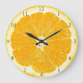 Orange Fruit Kitchen Clock Große Wanduhr (Vorderseite)