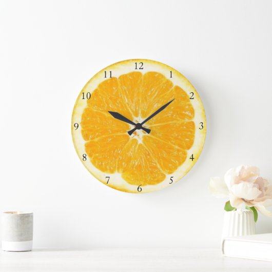 Orange Fruit Kitchen Clock Große Wanduhr (Zuhause)