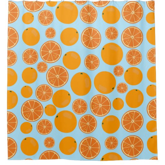 Orange Fruit Pattern Duschvorhang (Vorderseite)