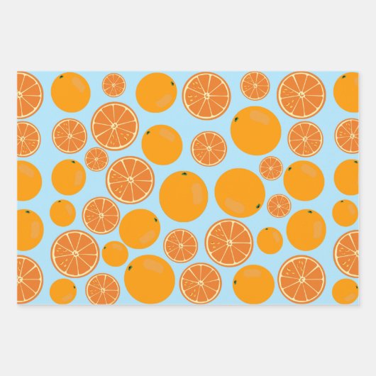 Orange Fruit Pattern Geschenkpapier Set (Vorderseite 3)