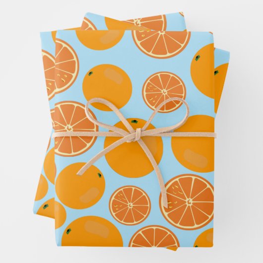 Orange Fruit Pattern Geschenkpapier Set (Beispiel)