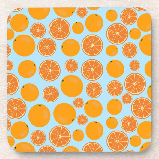 Orange Fruit Pattern Getränkeuntersetzer (Vorderseite)
