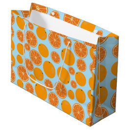 Orange Fruit Pattern Große Geschenktüte